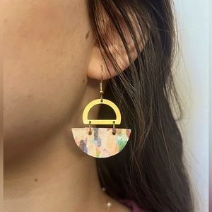 Colorful, painted handmade earrings